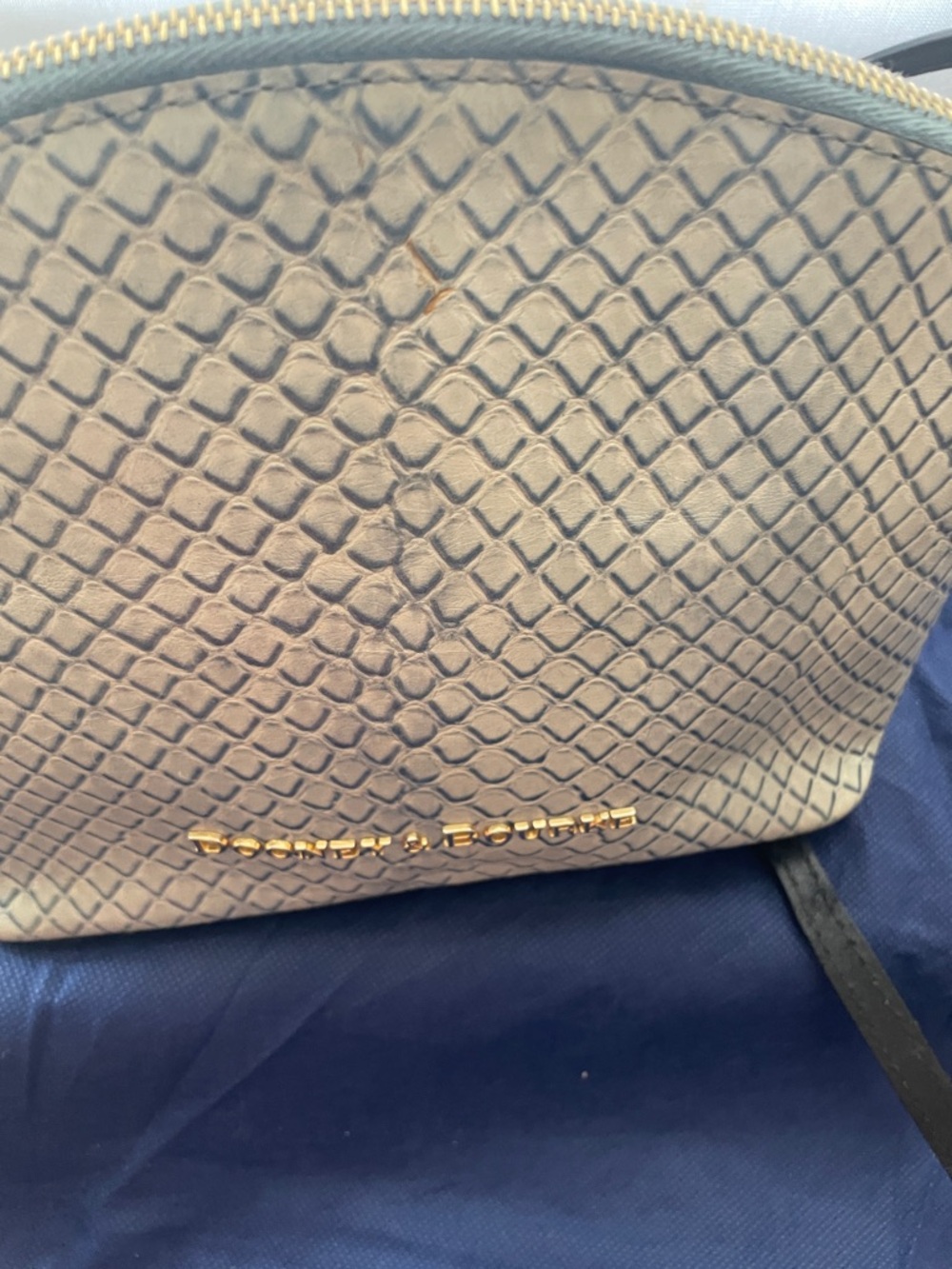 Dooney & Bourke Beige Snake-Embossed Crossbody Bag with Black Strap - Picture 7 of 8